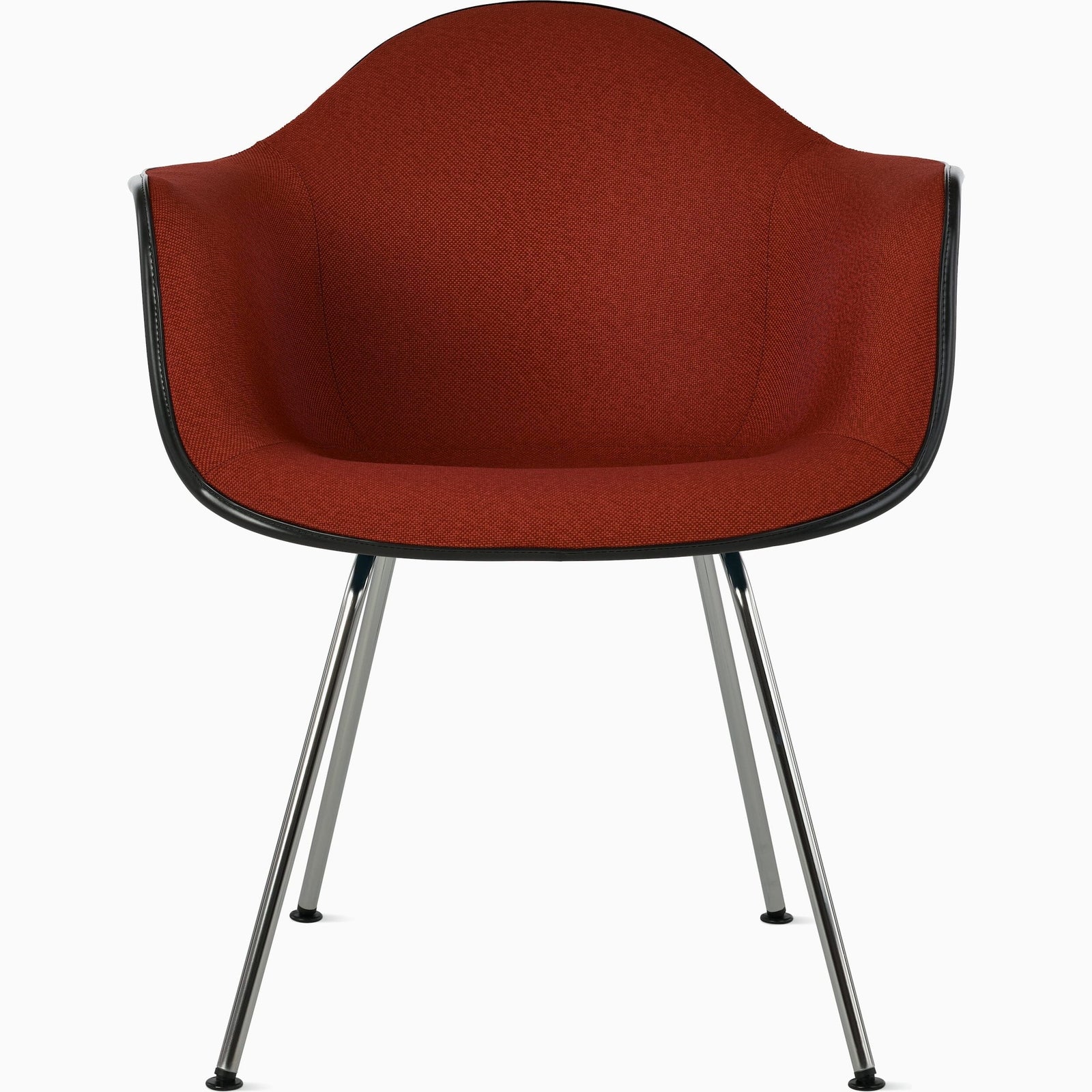 Eames Molded Plastic Upholstered Armchair with 4-Leg Base Side/Dining herman miller
