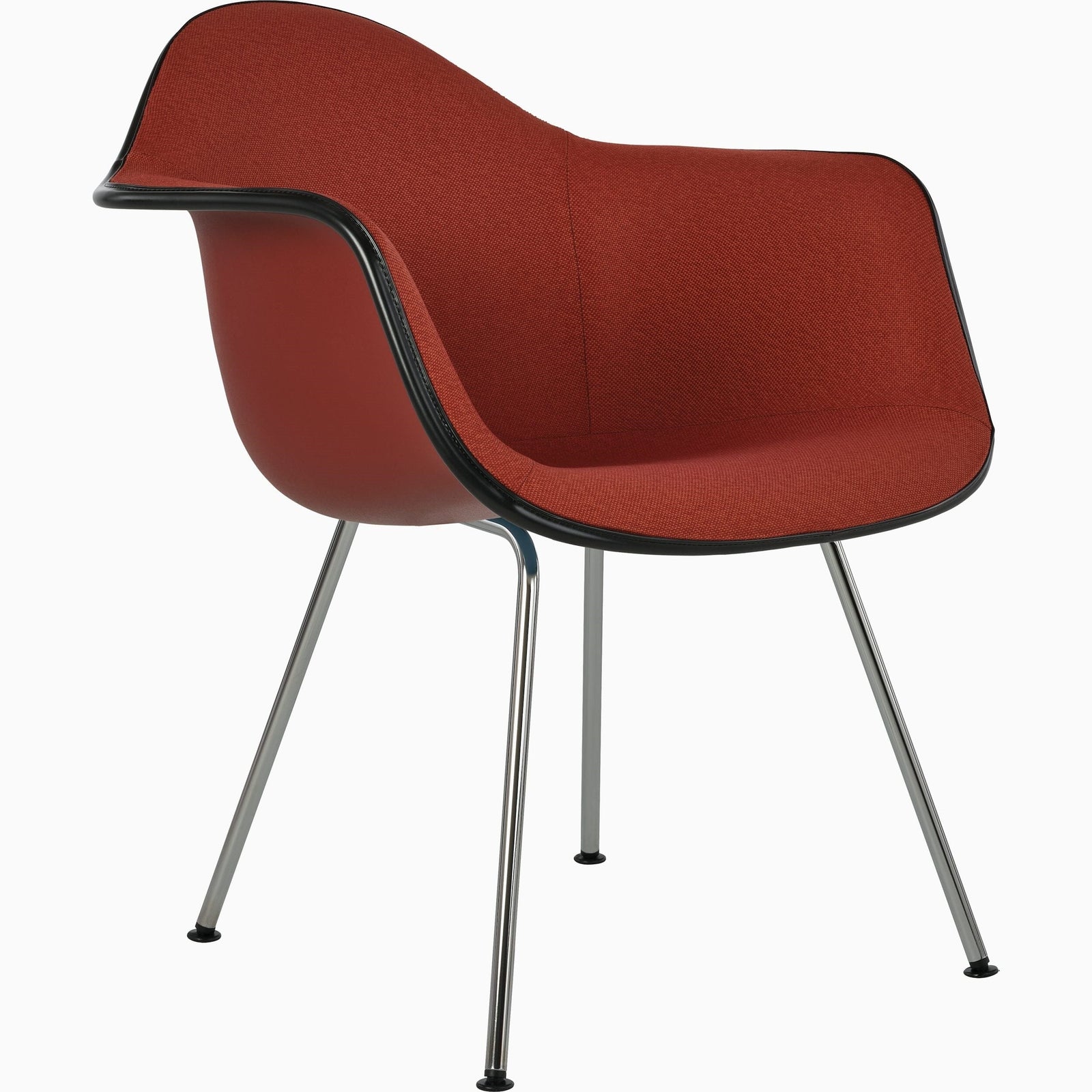Eames Molded Plastic Upholstered Armchair with 4-Leg Base Side/Dining herman miller