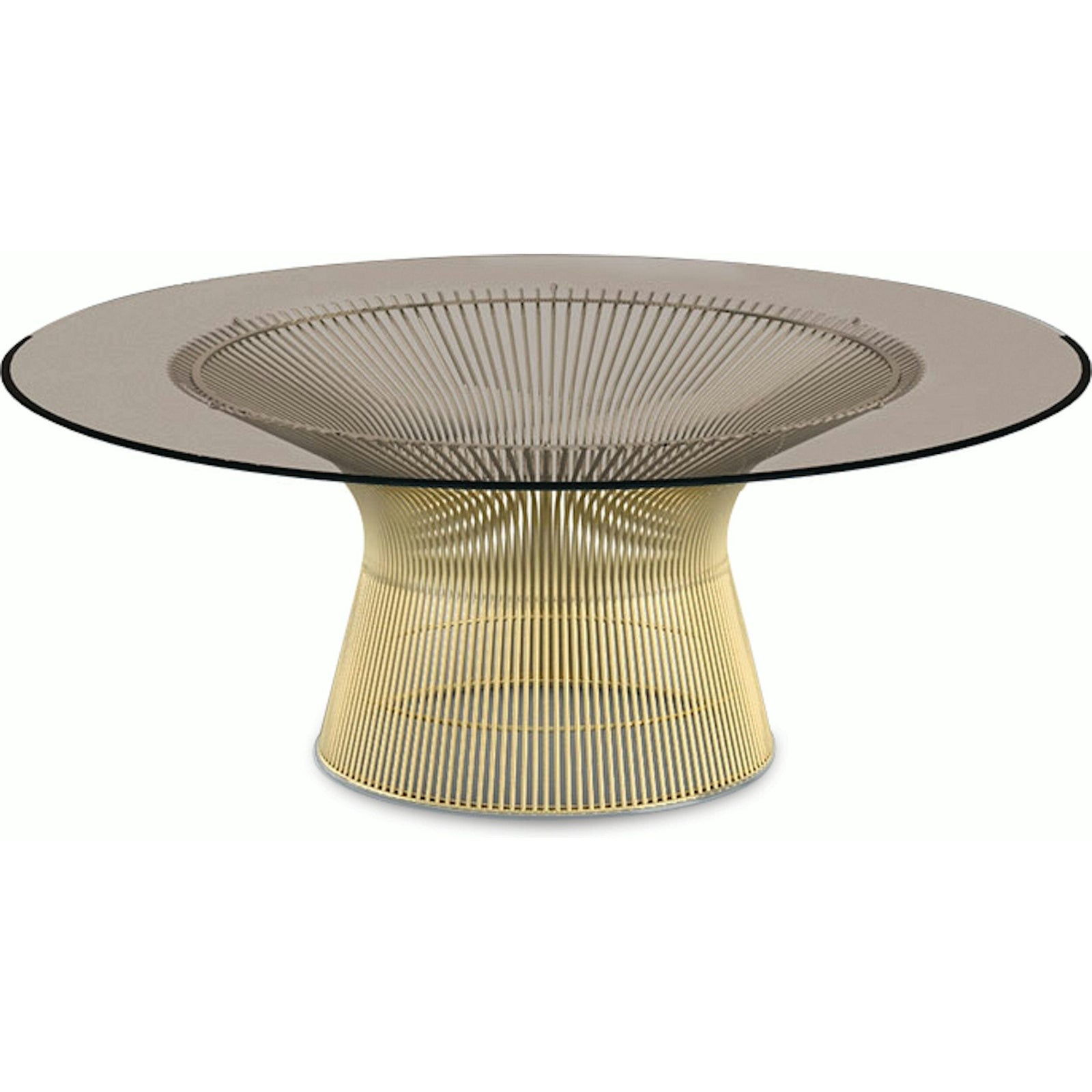 Platner Coffee Table - 42" in Gold Coffee Tables Knoll 18K Gold plated Bronze Glass