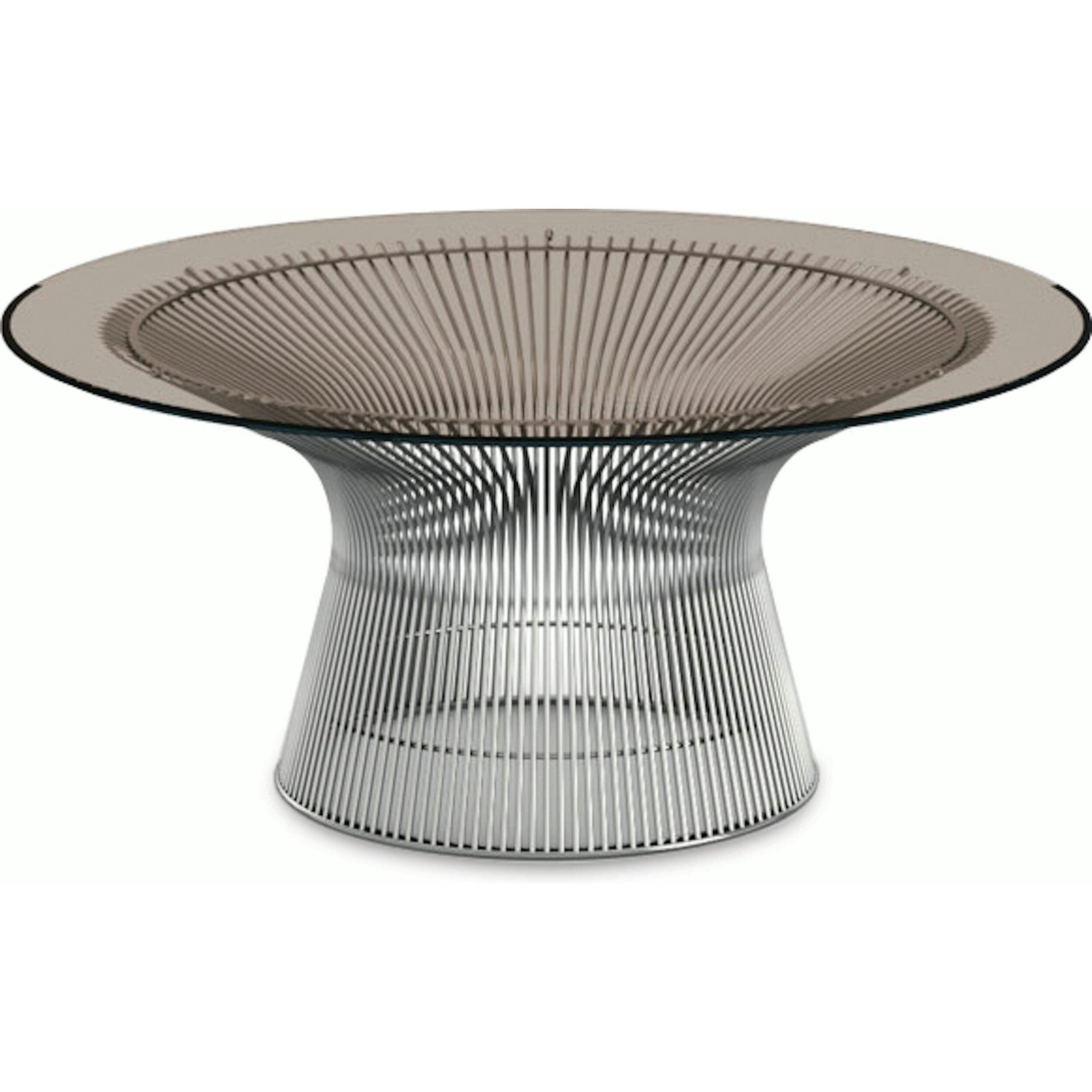 Platner Nickel 36" Coffee Table Coffee Tables Knoll Bronze Glass Top
