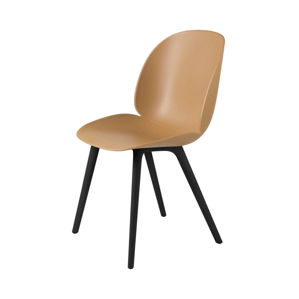 Beetle Black Plastic Base Dining Chair Chairs Gubi Amber Brown