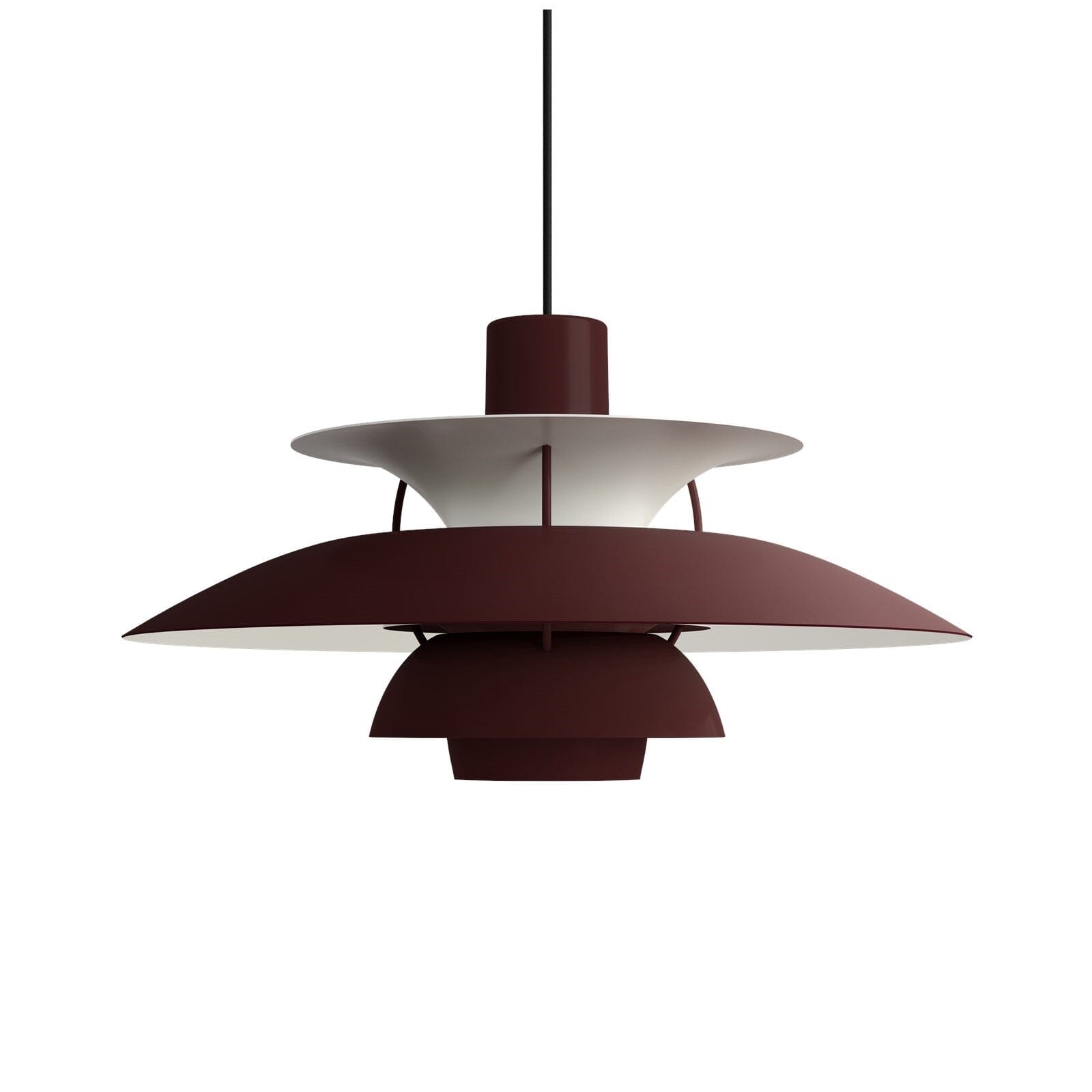 PH 5 Pendant Light hanging lamps Louis Poulsen Monochrome Burgundy