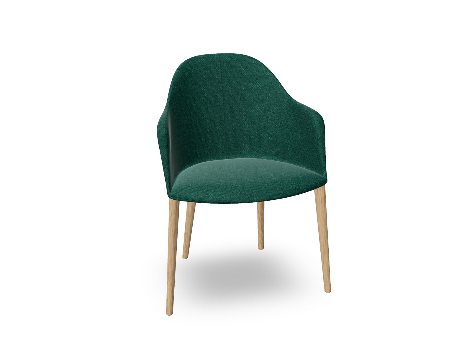 Cila Fully Upholstered Armchair with Timber Oak Four-leg Base