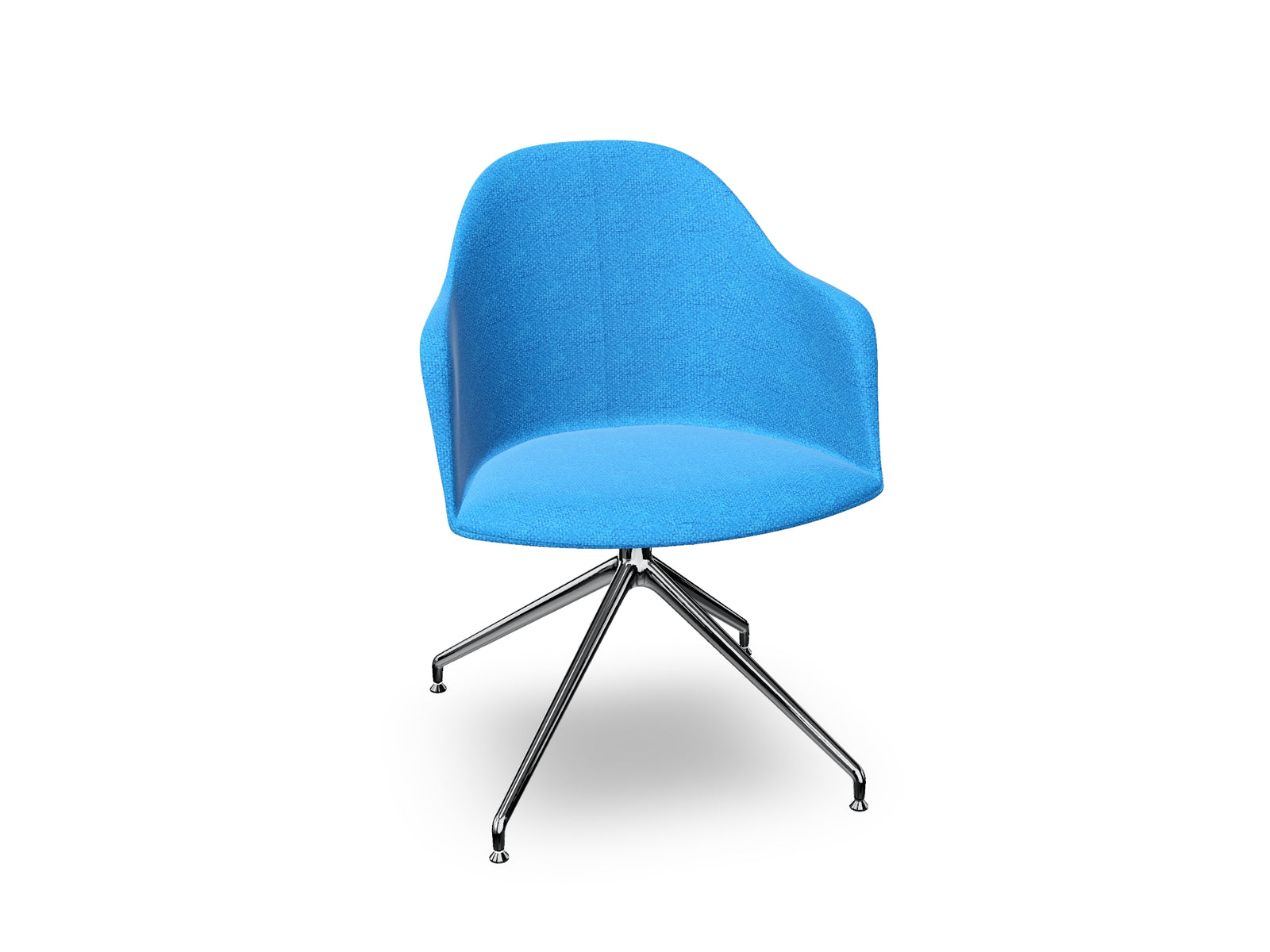Cila Fully Upholstered Armchair With Swivel Trestle Base