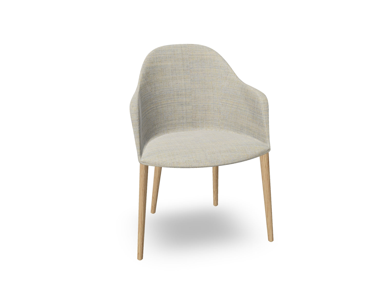 Cila Fully Upholstered Armchair with Timber Oak Four-leg Base