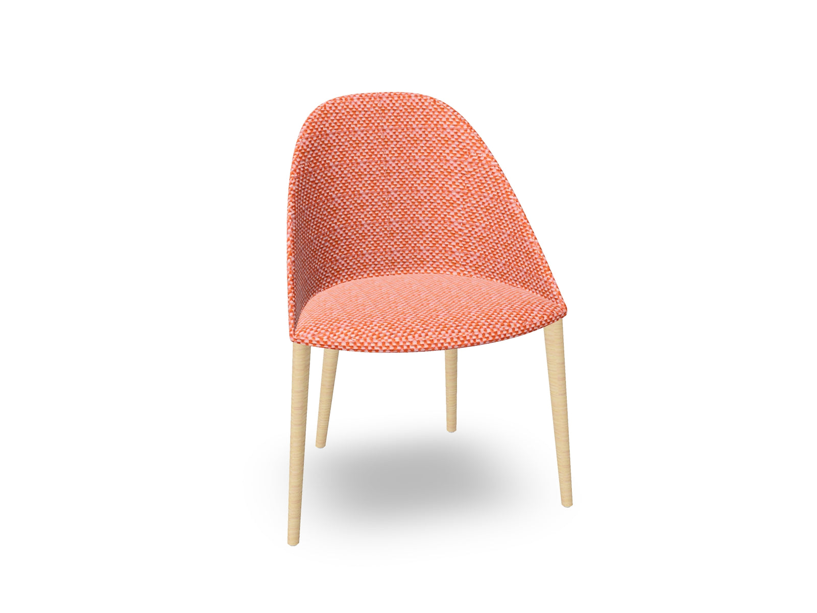 Cila Fully Upholstered Chair With Timber Oak Four-leg Base