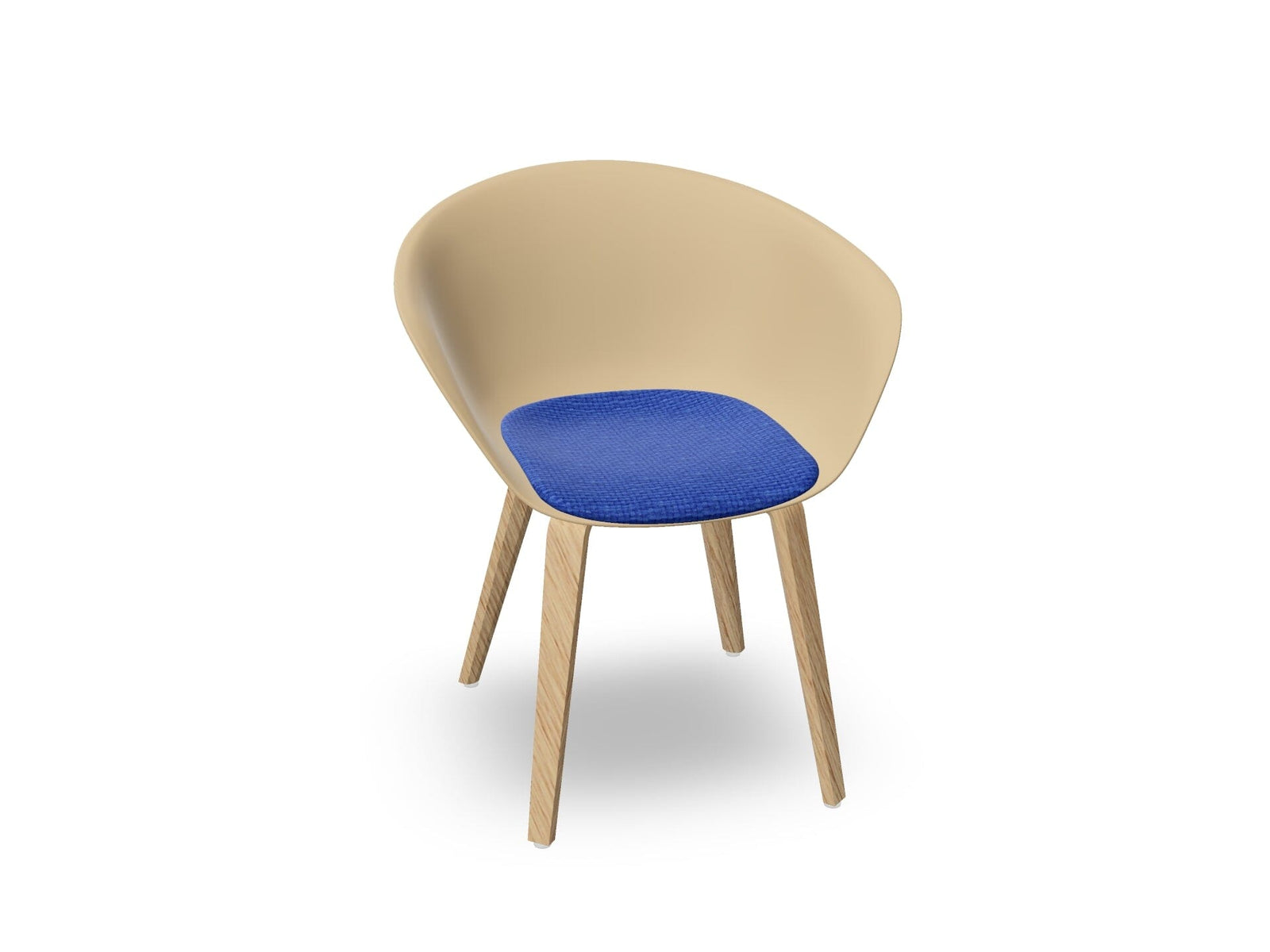 Duna 02 Wood Leg Chair With Seat Cushion Chairs Arper