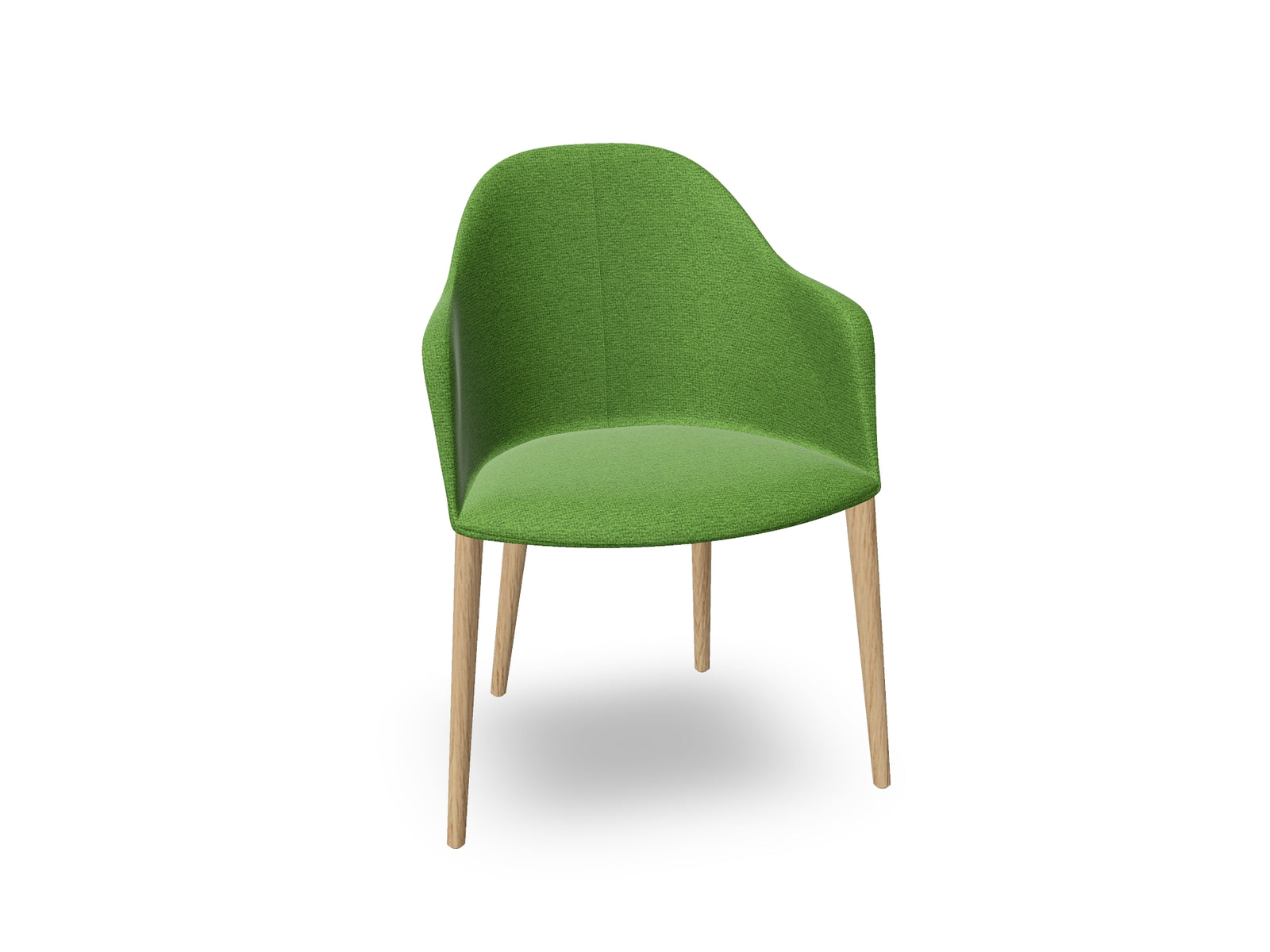 Cila Fully Upholstered Armchair with Timber Oak Four-leg Base