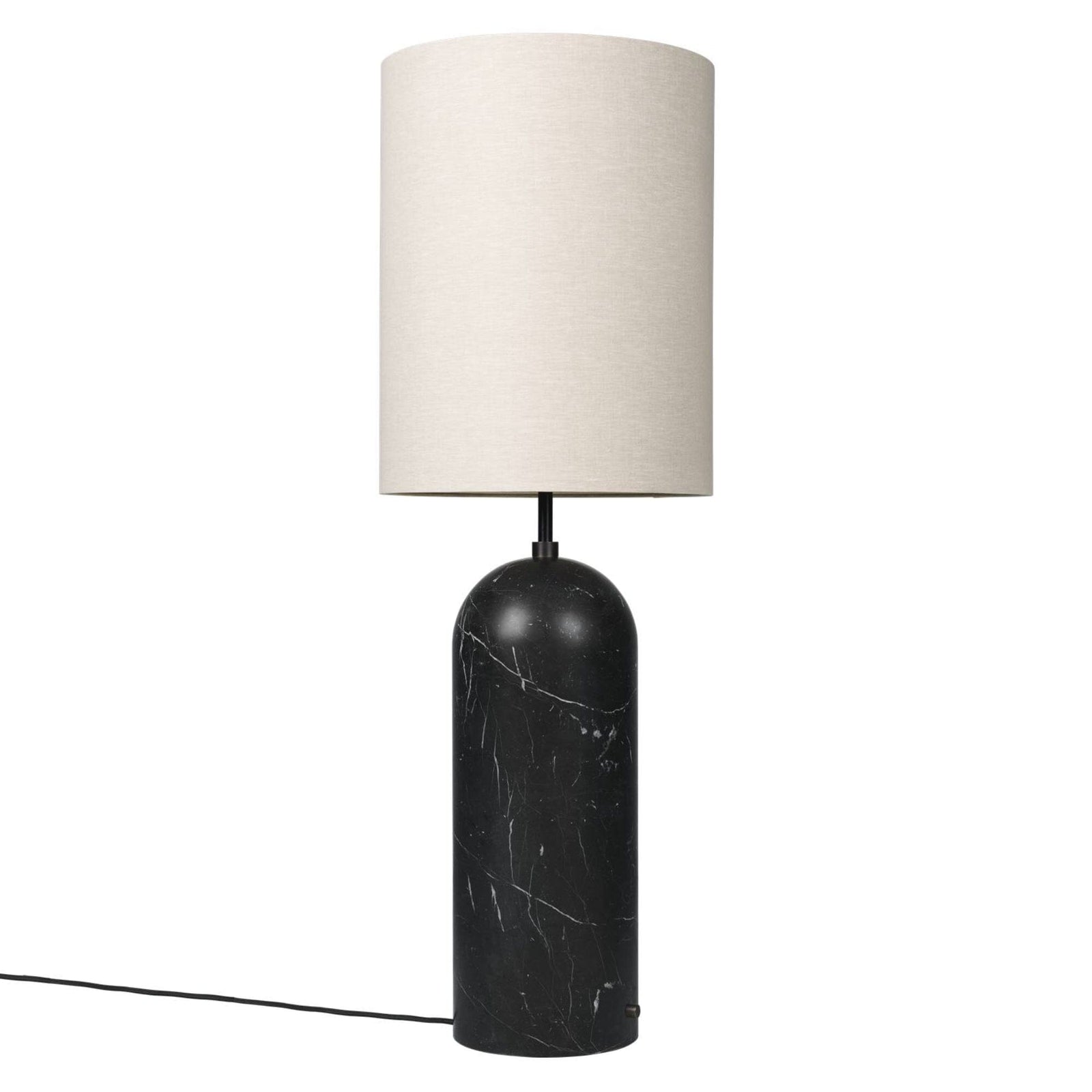Gravity Floor Lamp - XL High Floor Lamps Gubi Canvas Shade Black Marble