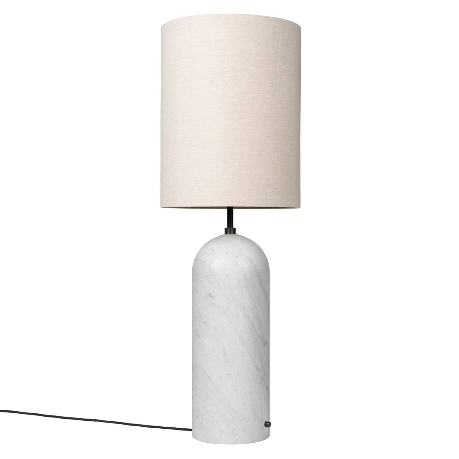 Gravity Floor Lamp - XL High Floor Lamps Gubi Canvas Shade White Marble