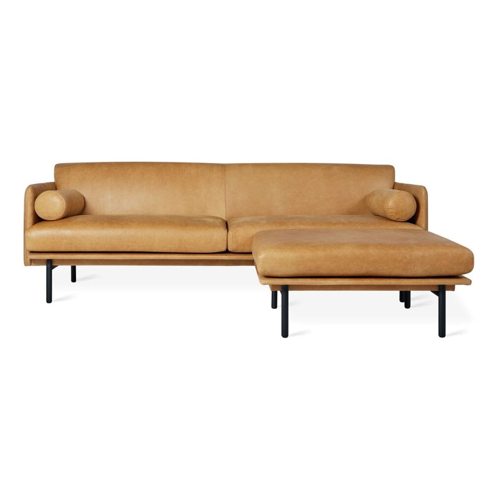 Foundry Bi-Sectional Sofa Gus Modern Canyon Whisky Leather Black