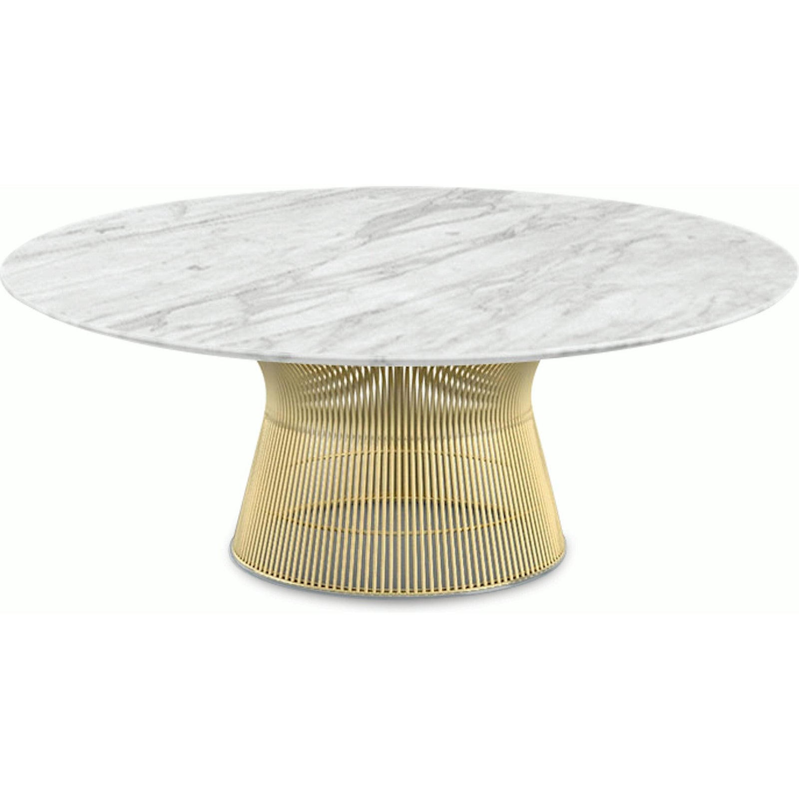 Platner Coffee Table - 42" in Gold Coffee Tables Knoll 18K Gold plated Carrara marble, Polished finish