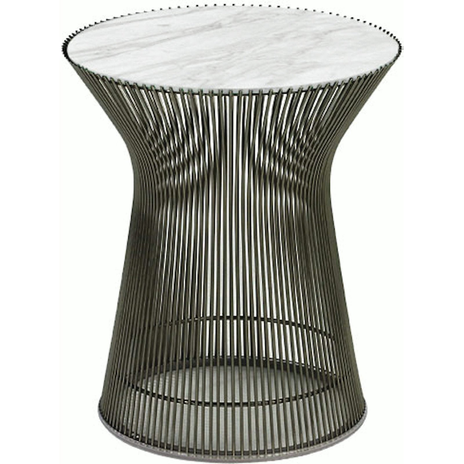 Platner Side Table side/end table Knoll Metallic Bronze Carrara marble, Satin finish