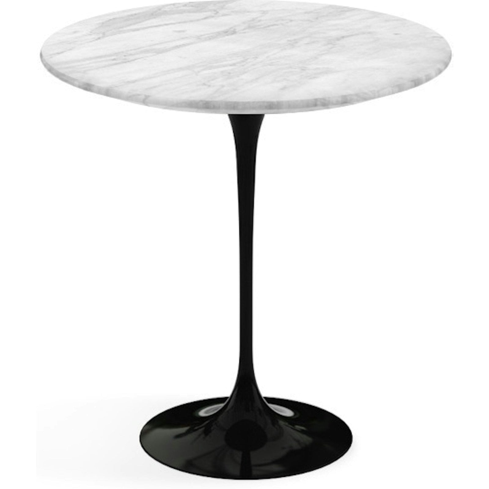 Saarinen Side Table - 20” Round side/end table Knoll Black Carrara marble, Satin finish
