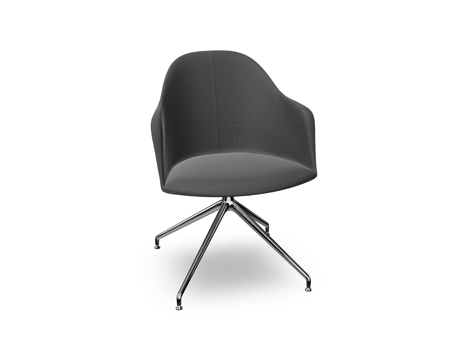 Cila Fully Upholstered Armchair With Swivel Trestle Base