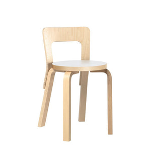 Chair 65 Chairs Artek Seat IKI White HPL-Edge Natural Birch / Legs and Backrest Natural Lacquered 