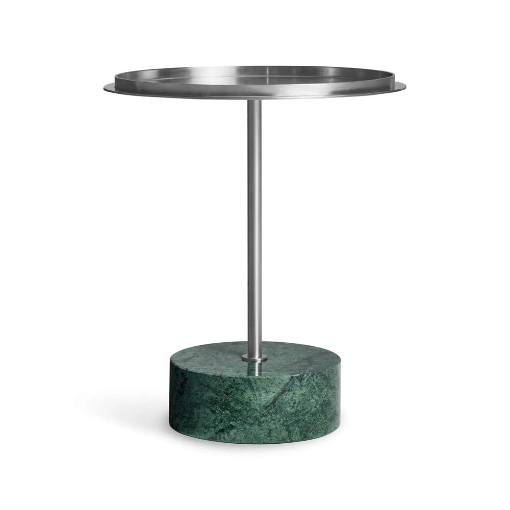Chit Chat Side Table Side Tables BluDot Stainless Green Marble