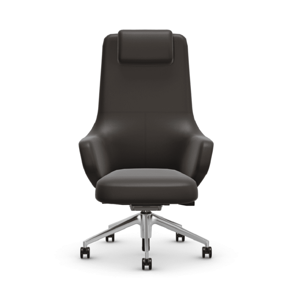 Grand Executive Highback Chair task chair Vitra Leather Premium F - Chocolate 68 +$1500.00 Hard casters-unbraked for carpet