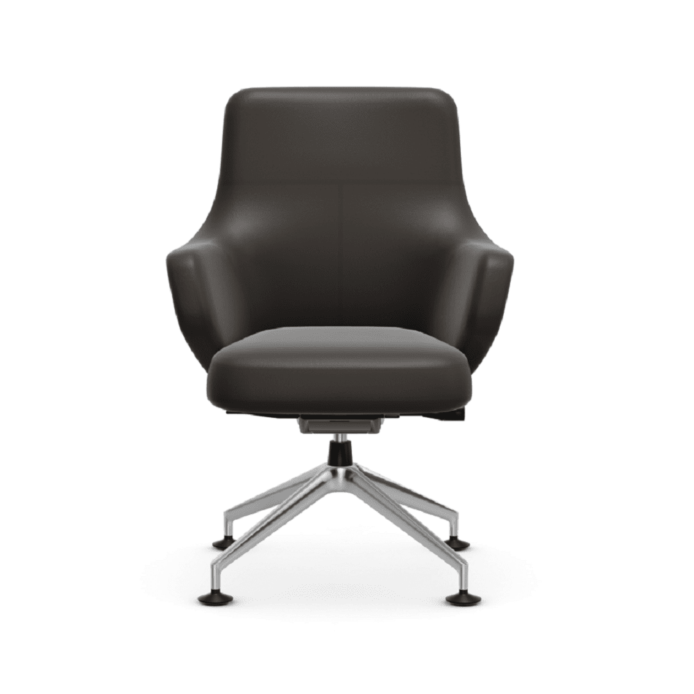 Grand Conference Lowback Chair task chair Vitra Leather Premium F - Chocolate 68 +$1000.00 Glides for carpet