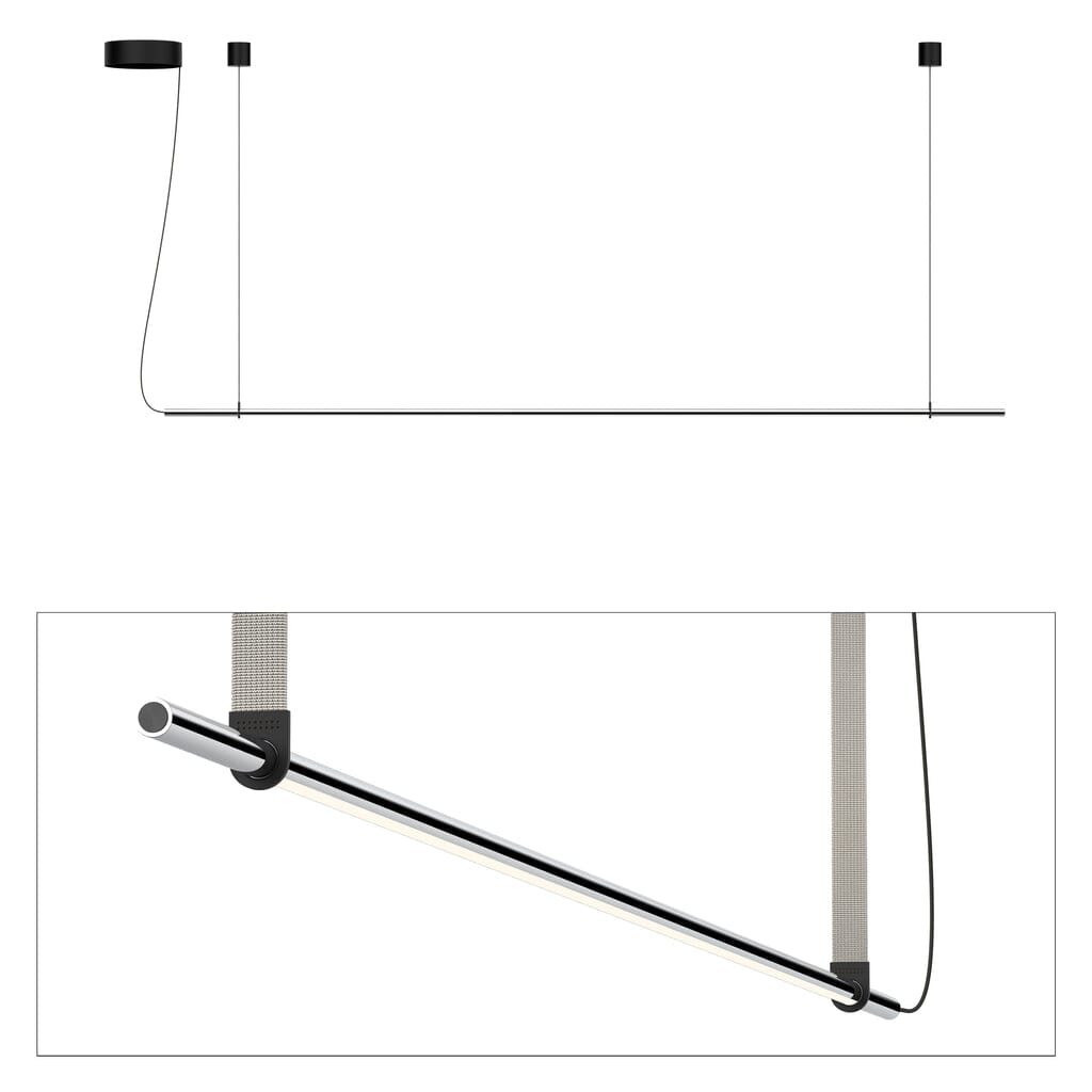 Pablo T.O Pendant Lamp Pendant Lights Pablo Chrome - Light Grey