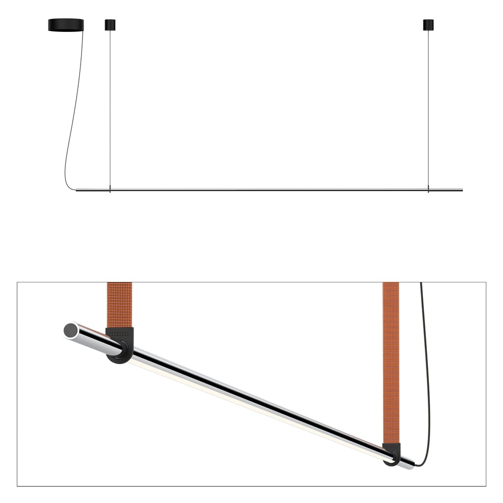 Pablo T.O Pendant Lamp Pendant Lights Pablo Chrome - Burnt Orange