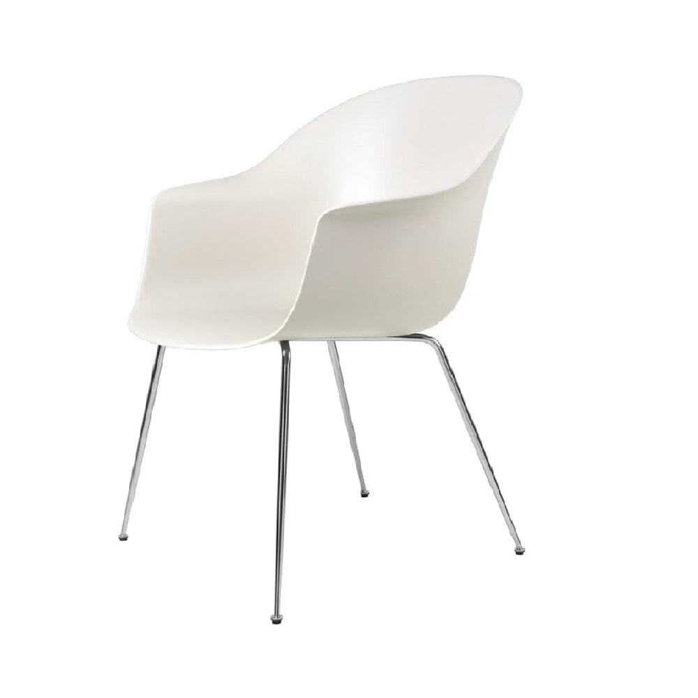 Bat Shell Dining Armchair - Chrome Base Chairs Gubi
