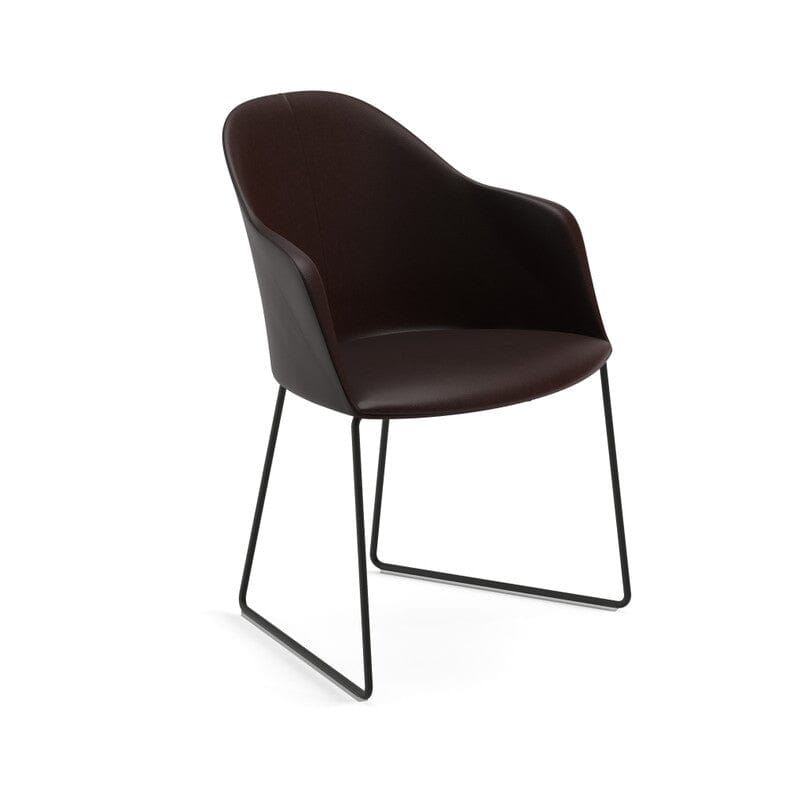 Cila Fully Upholstered Armchair With Sled Base Chairs Arper