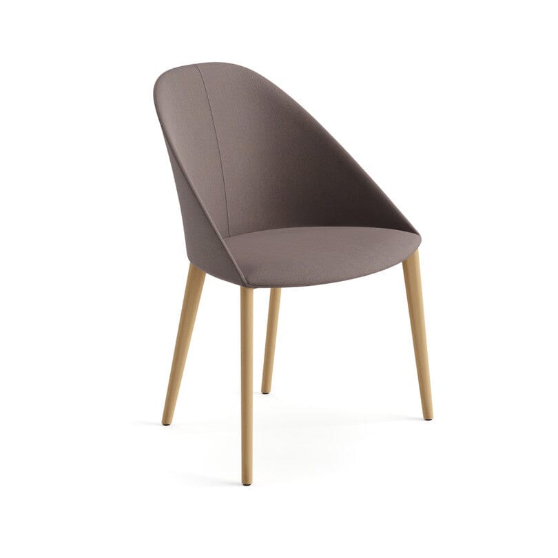 Cila Fully Upholstered Chair With Timber Oak Four-leg Base Chairs Arper