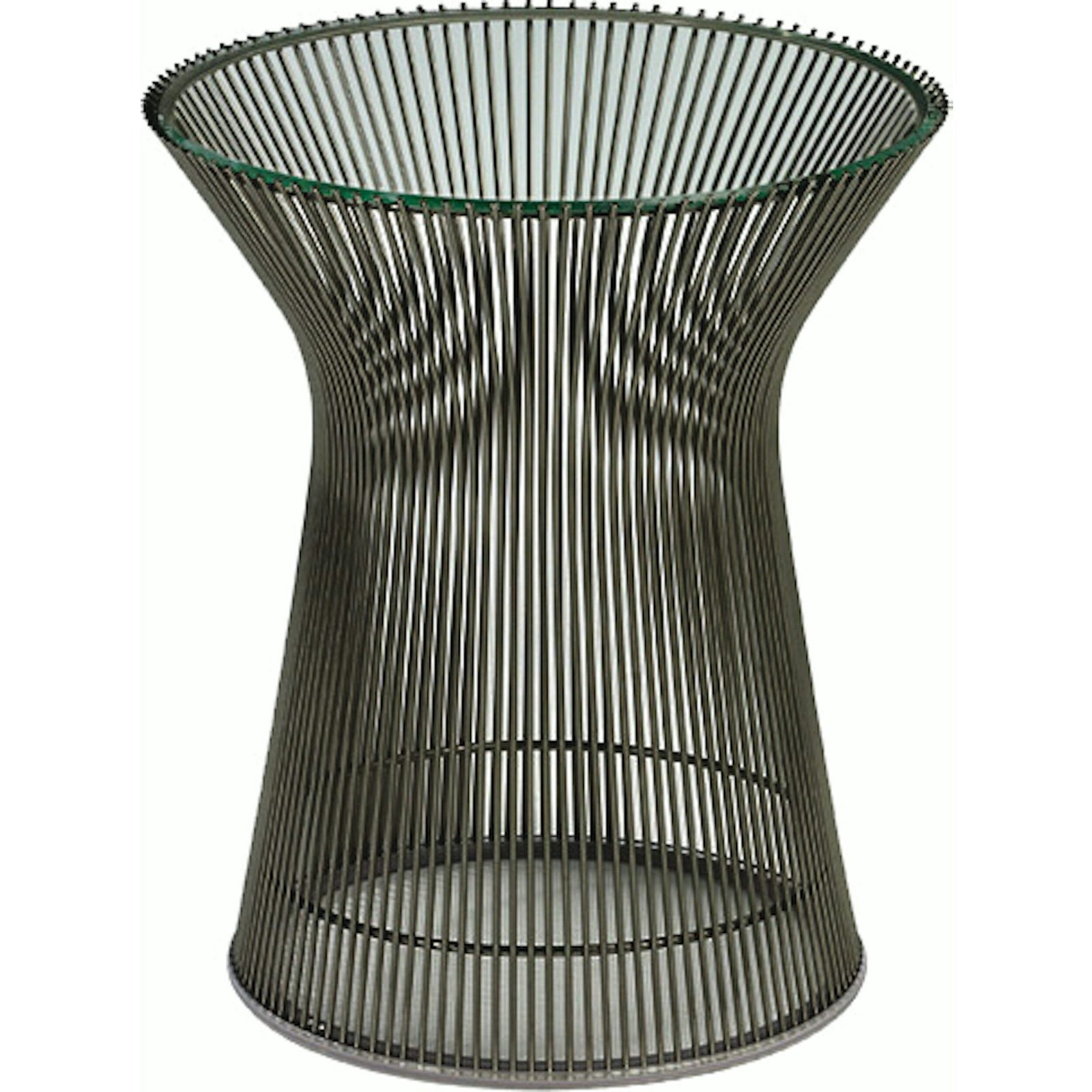 Platner Side Table side/end table Knoll Metallic Bronze Clear Glass