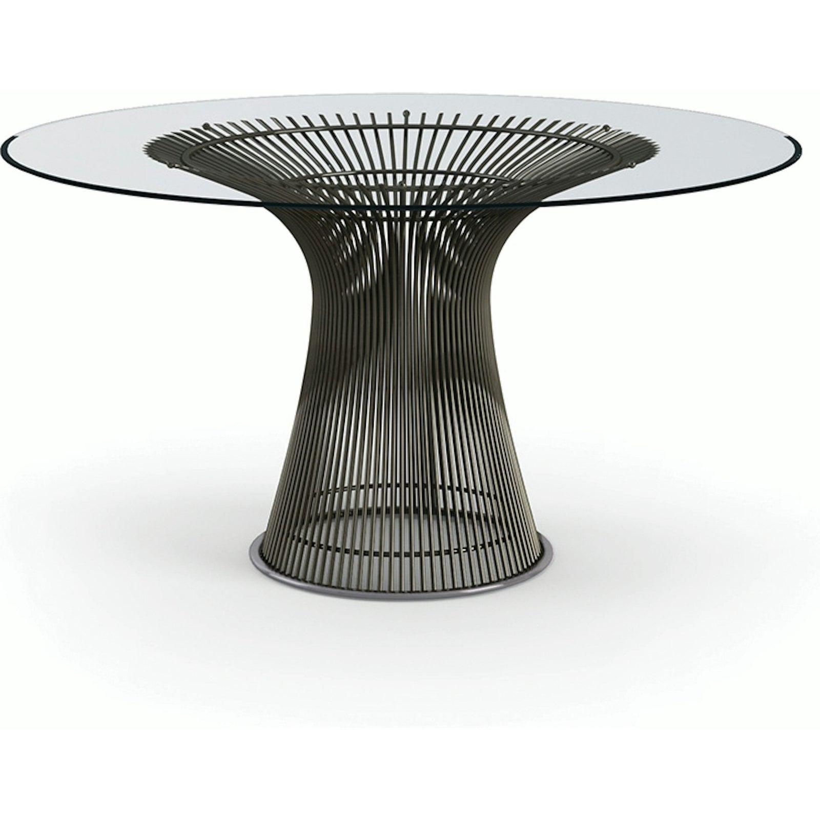 Platner Dining Table - 54 Inch Dining Tables Knoll Metallic Bronze Clear Glass
