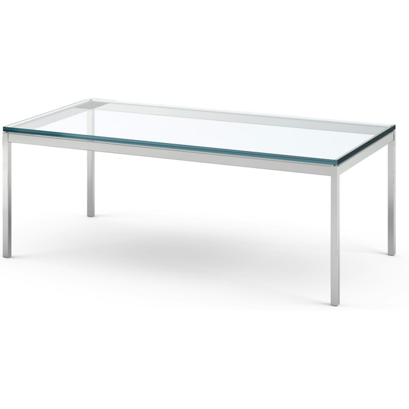 Florence Knoll Rectangular Coffee Table Coffee Tables Knoll polished chrome Clear Glass