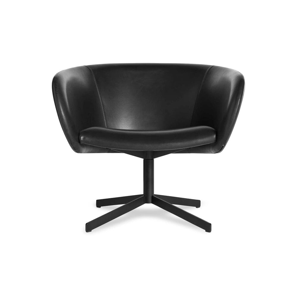 Close Encounter Swivel Lounge Chair lounge chair BluDot Onyx Leather