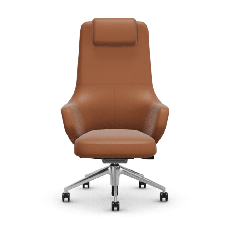 Grand Executive Highback Chair task chair Vitra Leather Premium F - Cognac 97 +$1500.00 Hard casters-unbraked for carpet