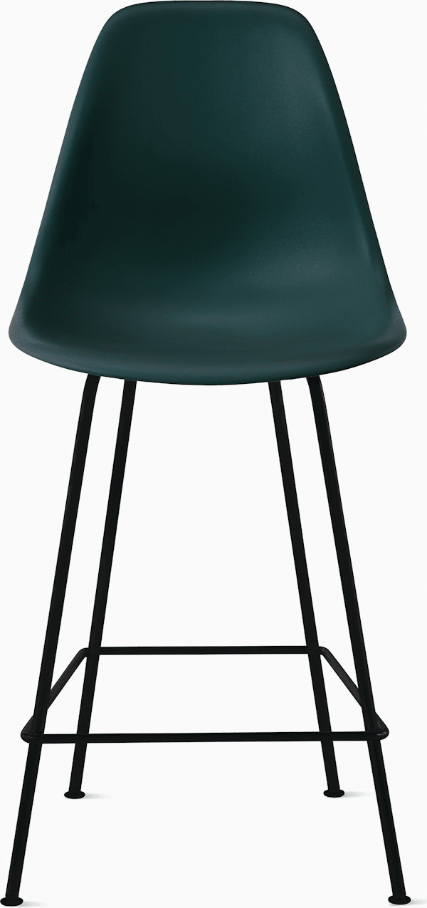 Eames Molded Plastic Counter Stool bar seating herman miller Evergreen Black