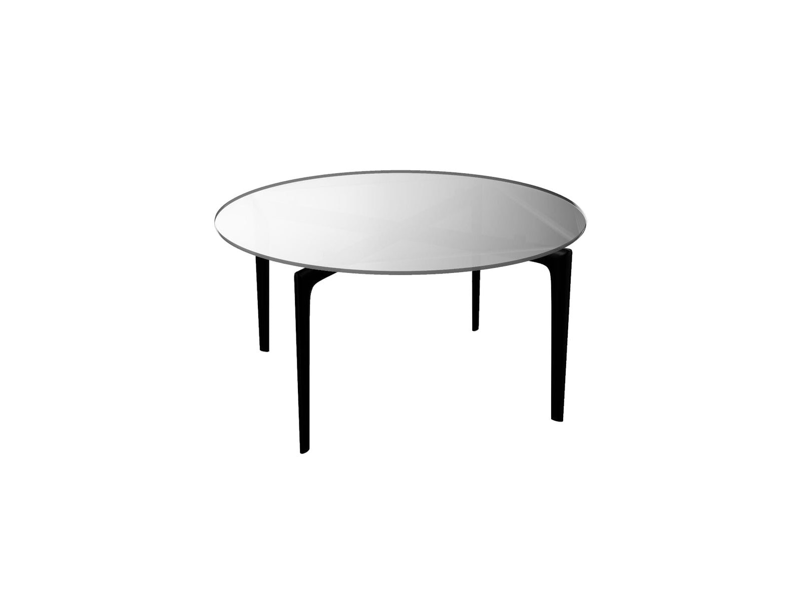 Saul Round Table side/end table Arper Black base - Smoked glass top 16.75"