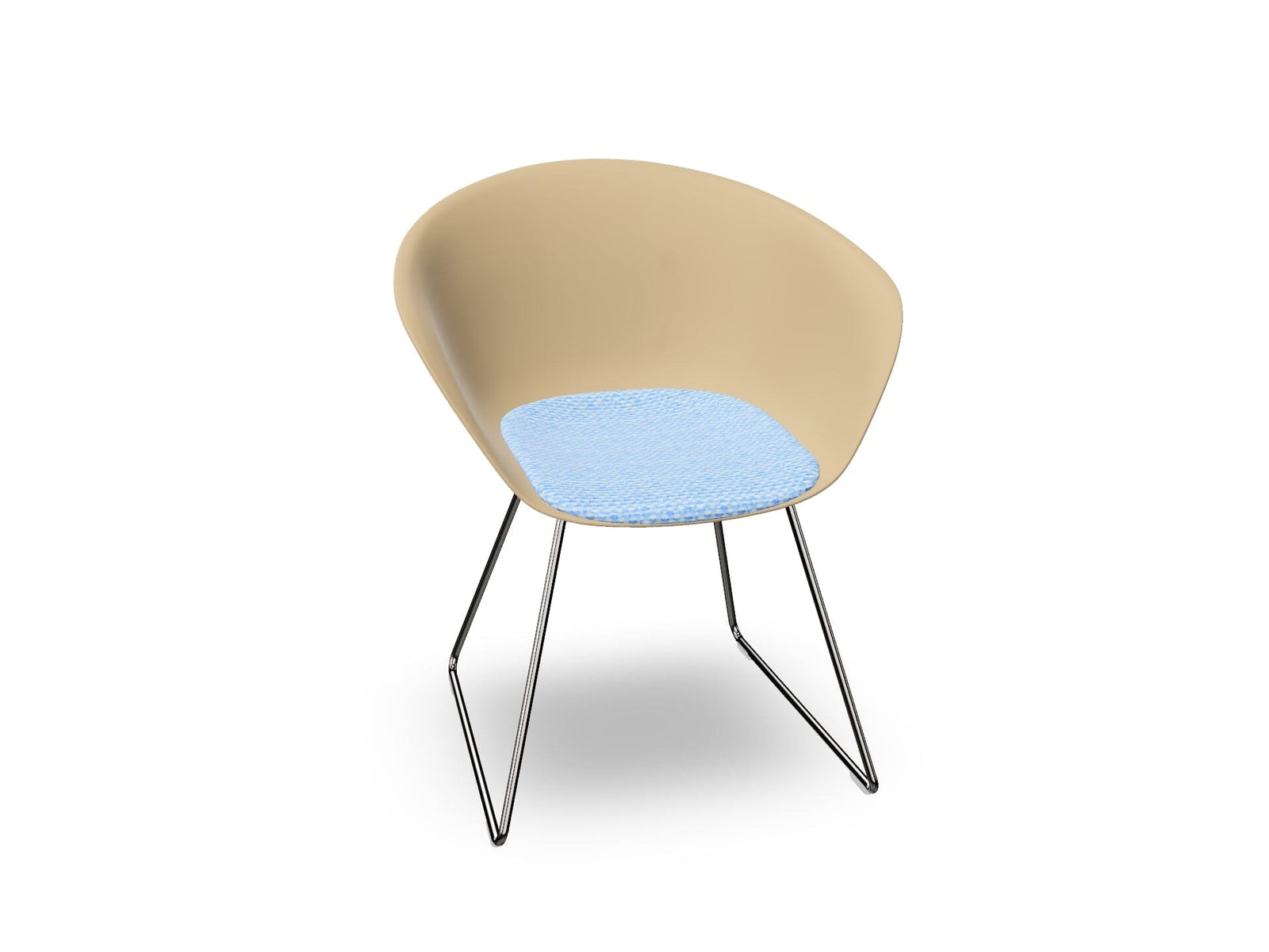 Duna 02 Sled Base Chair With Seat Cushion Chairs Arper
