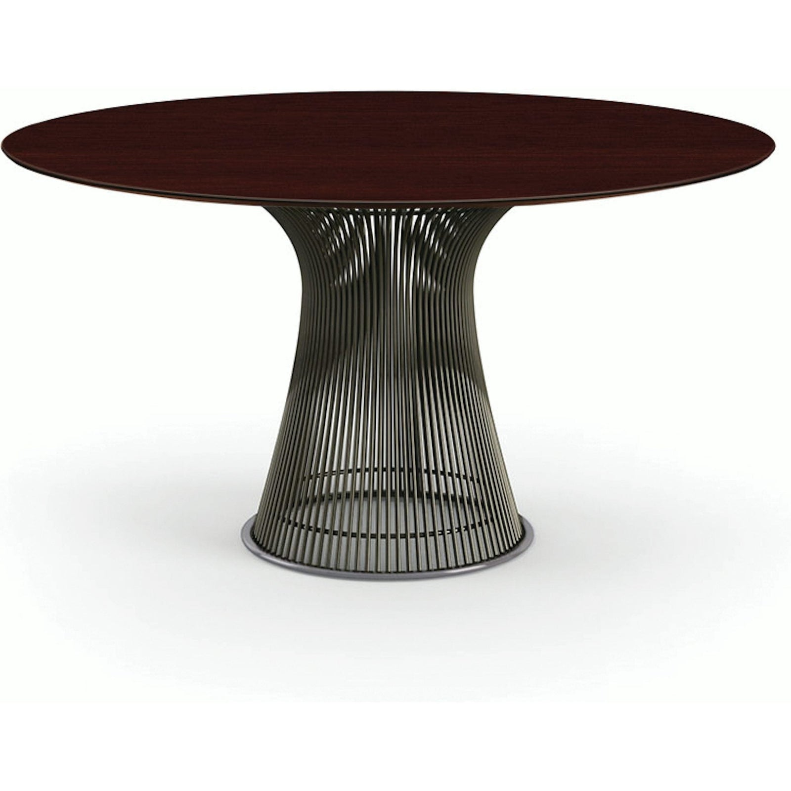 Platner Dining Table - 54 Inch Dining Tables Knoll Metallic Bronze Dark Cherry