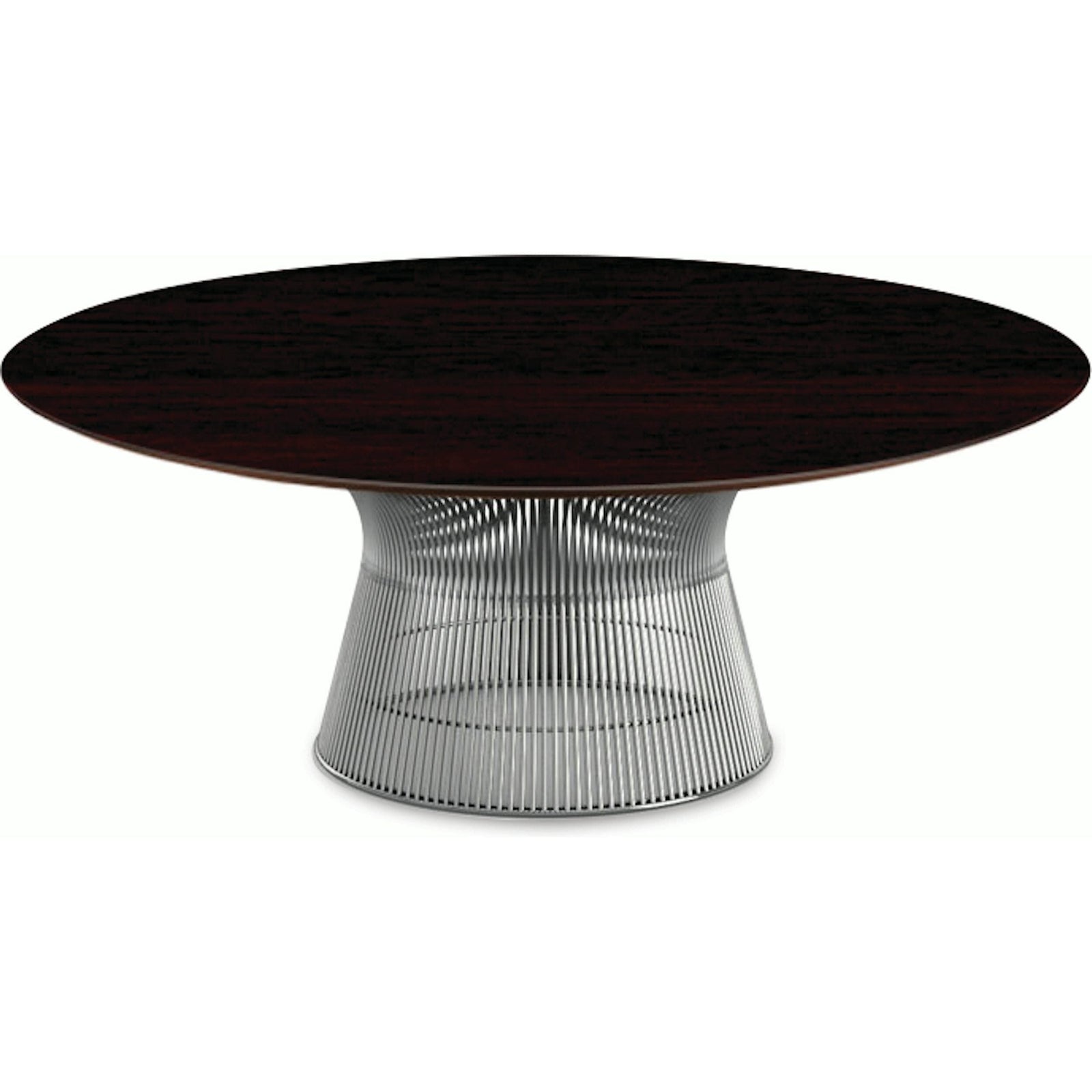 Platner Nickel 42" Coffee Table Coffee Tables Knoll Reff Dark Cherry