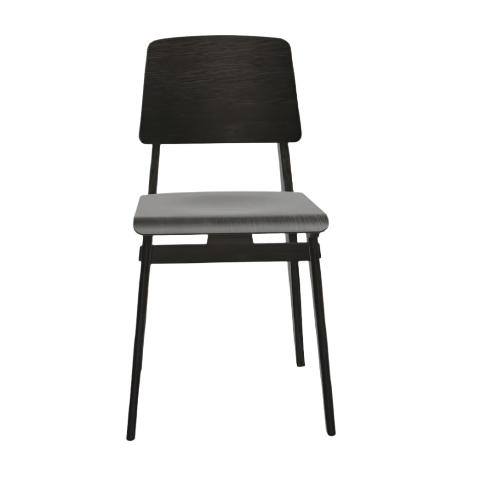 Chaise Tout Bois Side/Dining Vitra Dark Oak Hard Glides