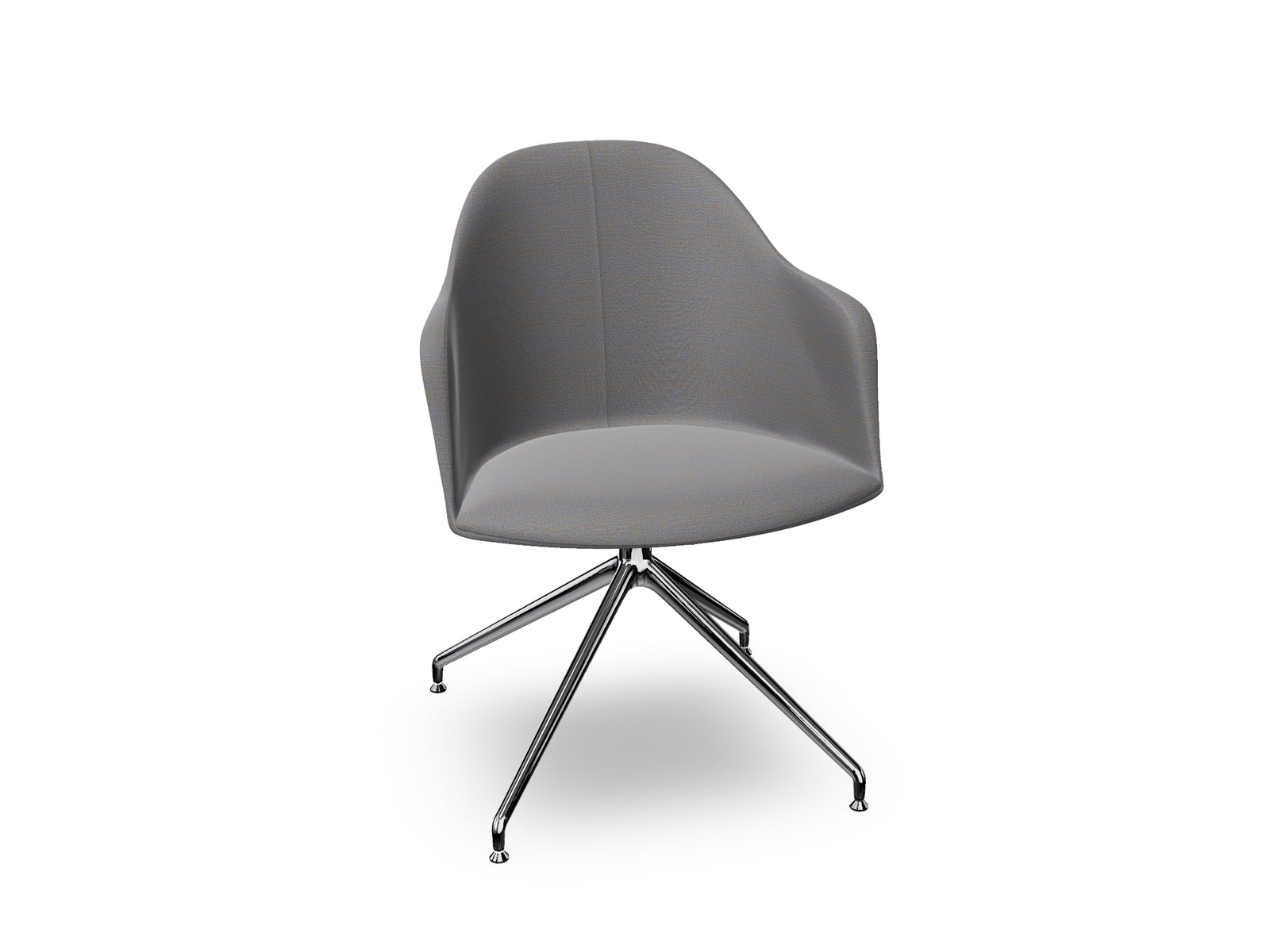 Cila Fully Upholstered Armchair With Swivel Trestle Base