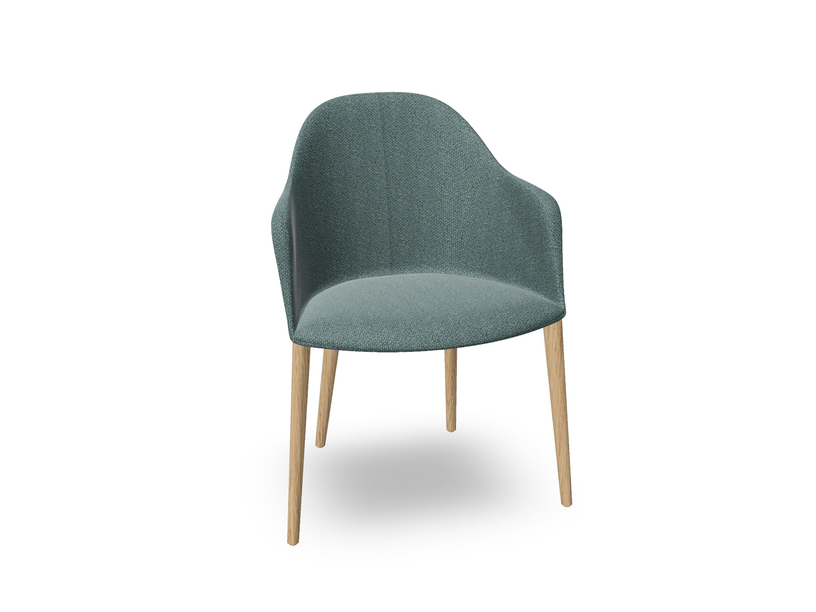 Cila Fully Upholstered Armchair with Timber Oak Four-leg Base