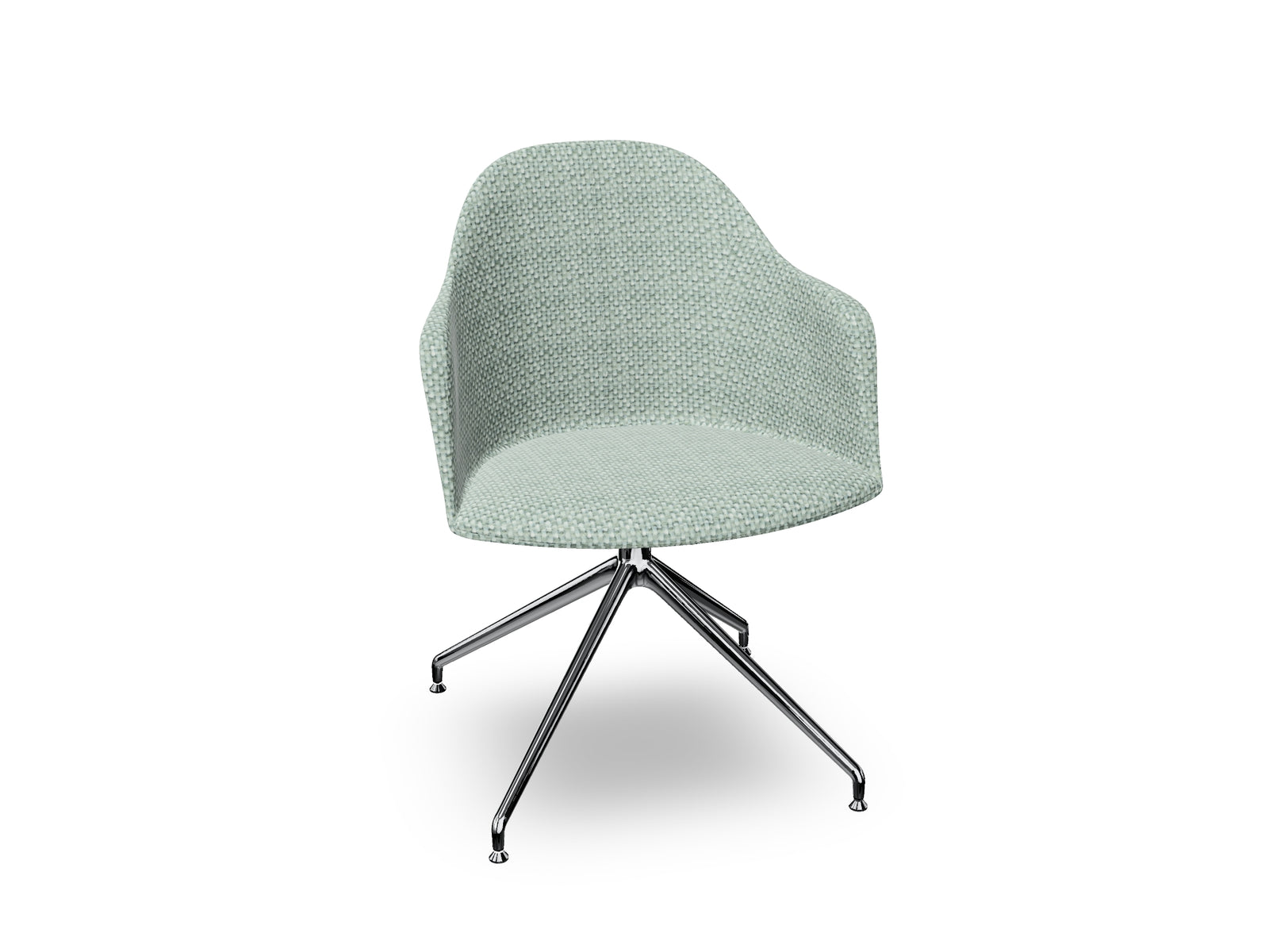 Cila Fully Upholstered Armchair With Swivel Trestle Base