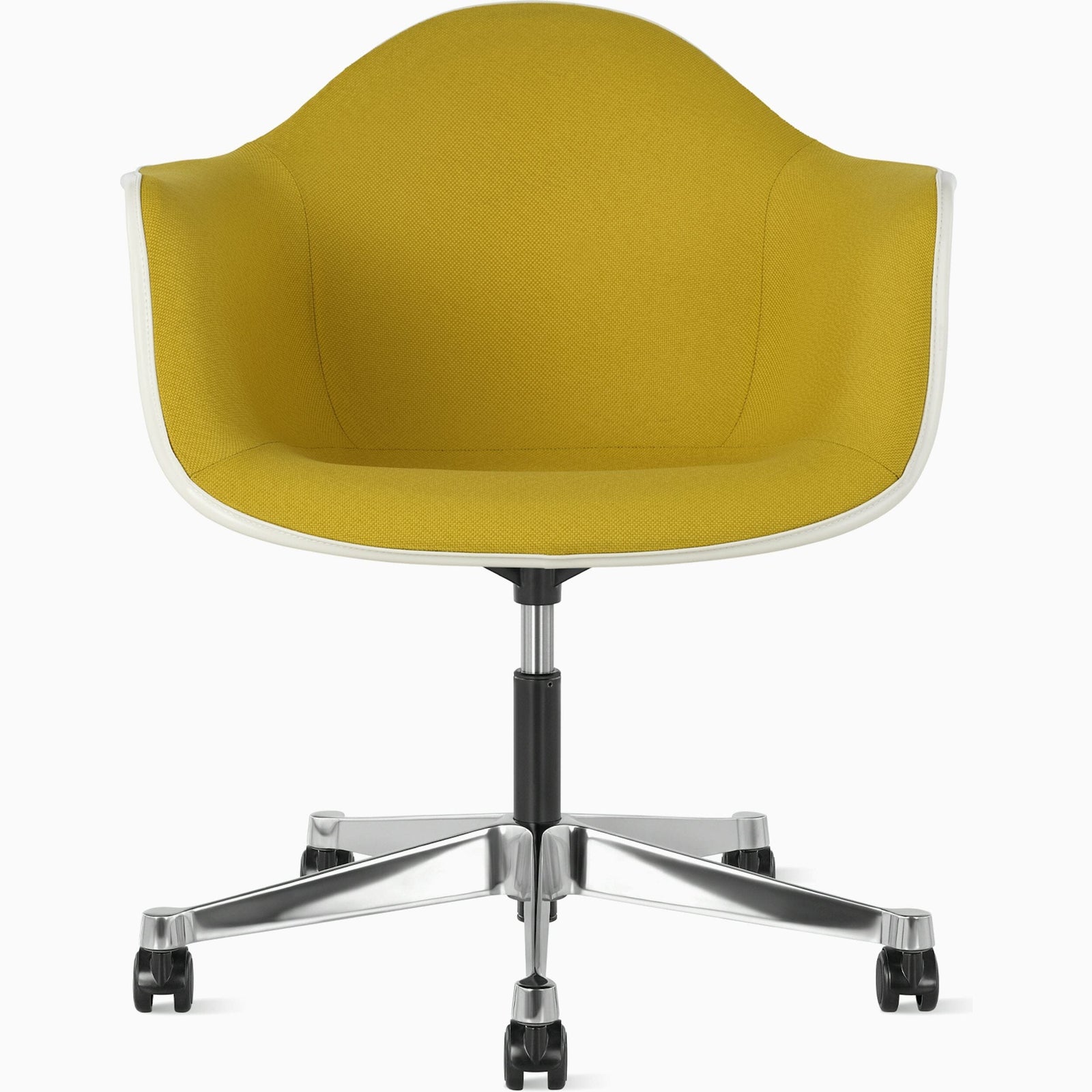 Eames Molded Upholstered Armchair with Task Base task chair herman miller