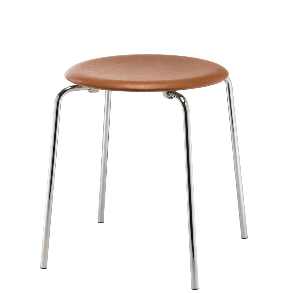 Dot Stool Stools Fritz Hansen Walnut leather & Chomed steel