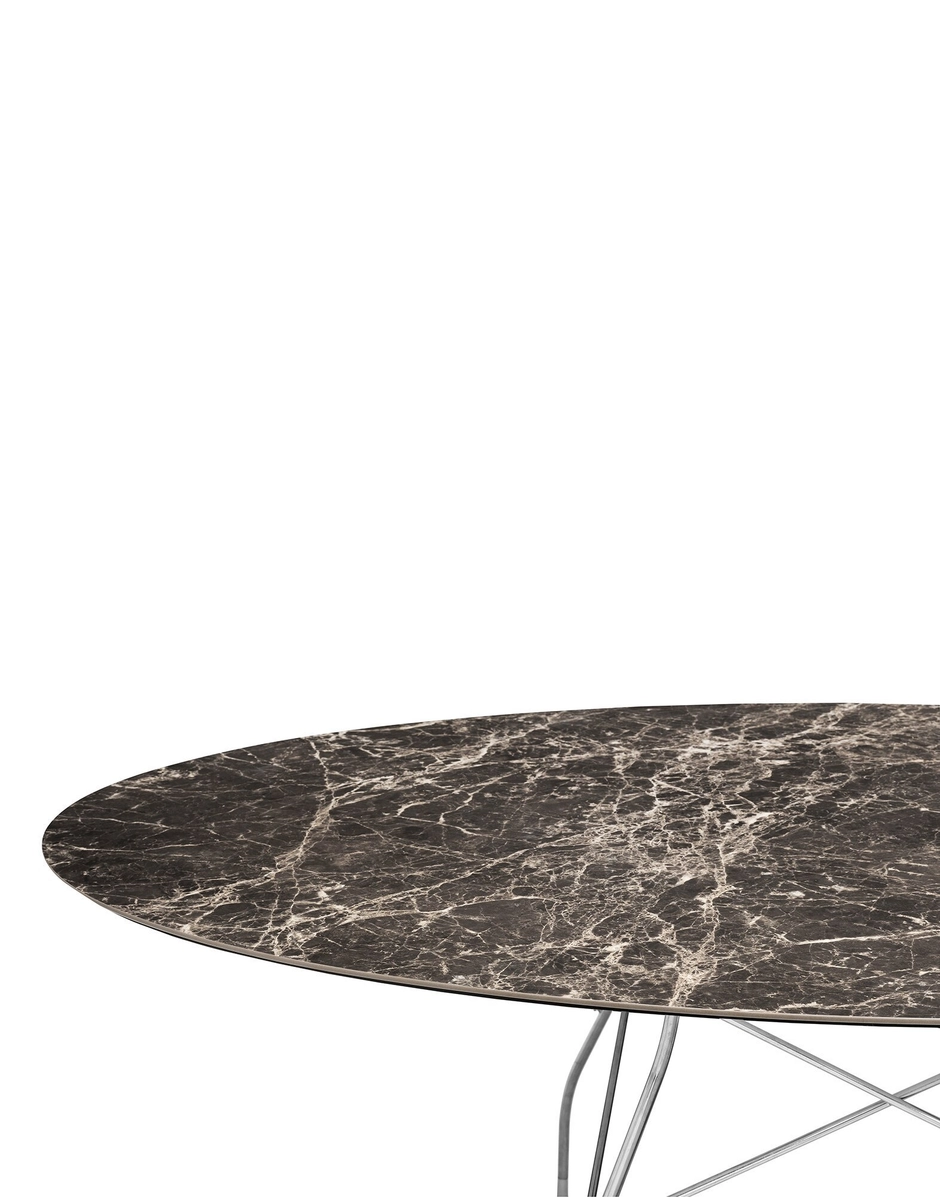 Glossy marble oval