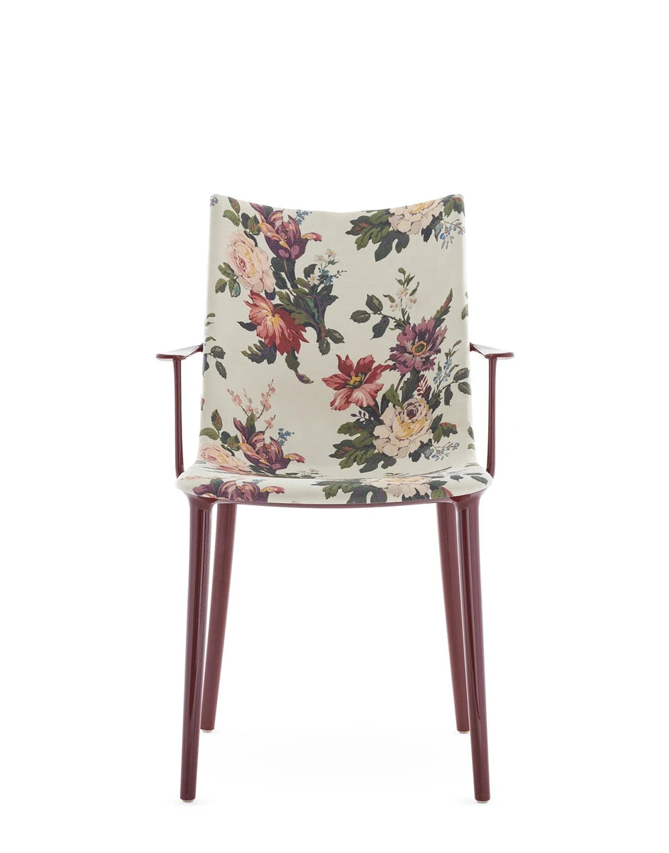 H.H.H. Chair Upholstered Armchair Kartell Flowers Fabric - dragonfly / burgundy