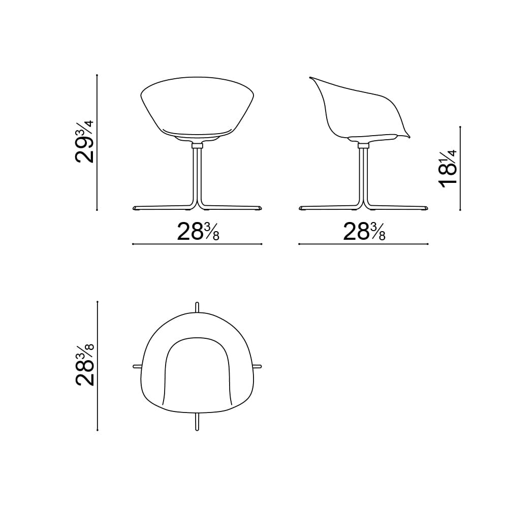Duna 02 Four Ways Swivel Base Chair With Fully Upholstery Chairs Arper