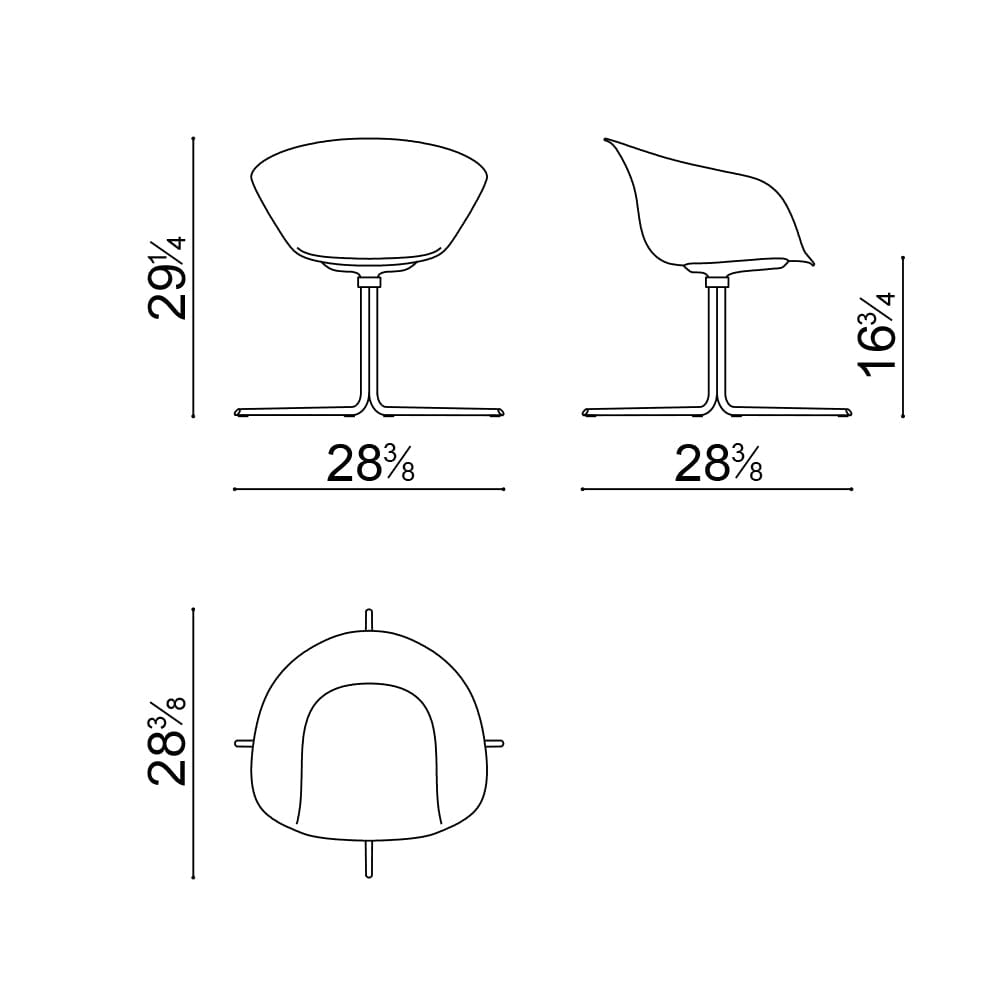 Duna 02 Four Ways Swivel Base Chair With Seat Cushion Chairs Arper