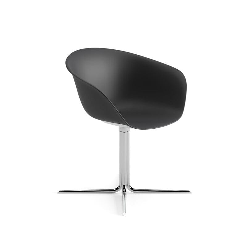 Duna 02 Four Ways Swivel Base Polypropylene Chair Chairs Arper Chromed Steel Black-PP0006