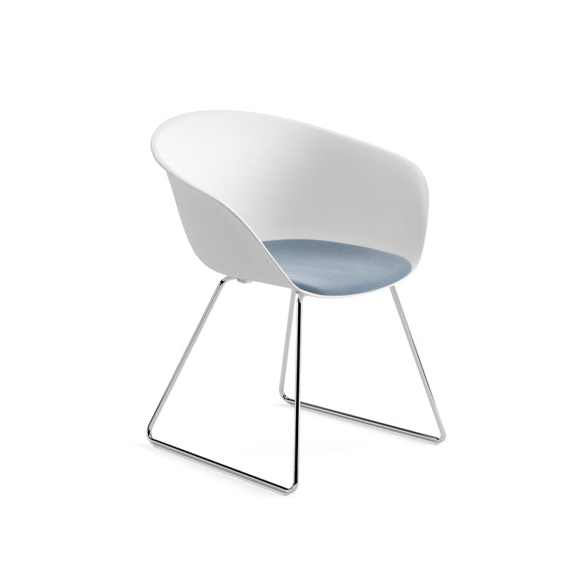 Duna 02 Sled Base Chair With Seat Cushion Chairs Arper